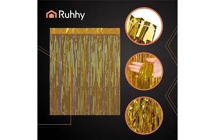 Dekoratívna zlatá samolepiaca záclona 100 × 200 cm – párty záclona