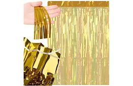 Dekoratívna zlatá samolepiaca záclona 100 × 200 cm – párty záclona