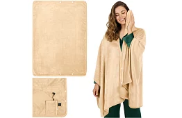 Výhrevná vyhrievacia deka 160 × 90 cm – pončo na chrbát a ramená