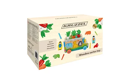 Drevené autíčko – Montessori triedič tvarov