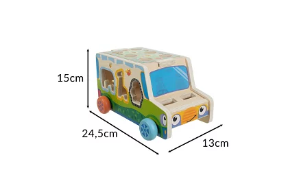 Drevené autíčko – Montessori triedič tvarov