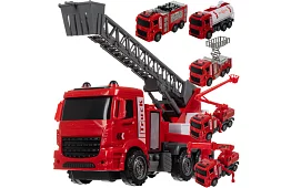 Sada hasičských áut s pohyblivými časťami – 6 kusov