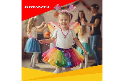 Detský kostým – dúhový motýľ s príslušenstvom