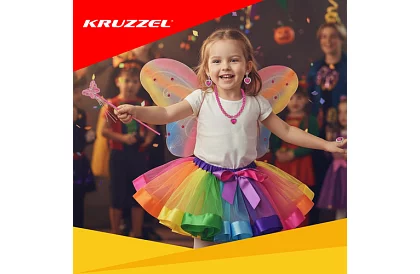 Detský kostým – dúhový motýľ s príslušenstvom