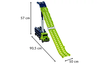 Kamión s prívesom a šmýkačkou + 6 autíčok