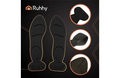 Mäkké vložky do topánok s ochranou päty – čierne