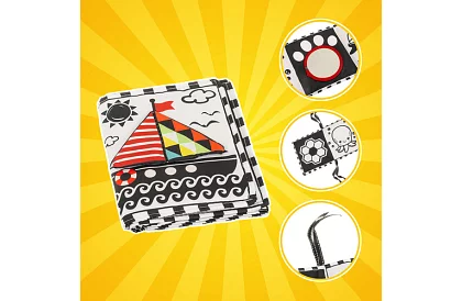 Senzorická kniha - kontrastná hračka pre bábätká 0+