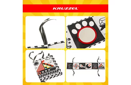 Senzorická kniha - kontrastná hračka pre bábätká 0+