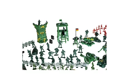 Vojenská základňa – armádne figúrky, tank, zbrane