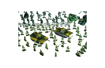 Vojenská základňa – armádne figúrky, tank, zbrane