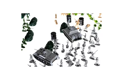 Vojenská základňa – armádne figúrky, tank, zbrane