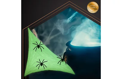 Halloweenská svietiaca pavučina s 20 pavúkmi