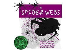 Halloweenská svietiaca pavučina s 20 pavúkmi