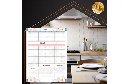 Magnetický plánovač na chladničku RUHHY – diár 60 x 45 cm + fix