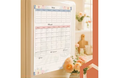 Magnetický plánovač na chladničku RUHHY – diár 60 x 45 cm + fix