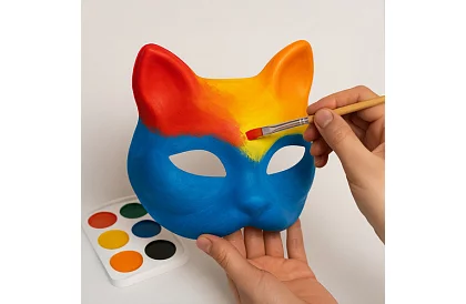 DIY súprava – mačacie masky na karneval 6 kusov