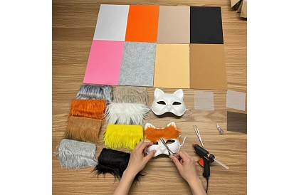 DIY súprava – mačacie masky na karneval 6 kusov
