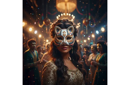 DIY súprava – mačacie masky na karneval 6 kusov