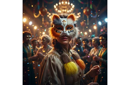 DIY súprava – mačacie masky na karneval 6 kusov