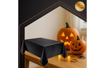 Fóliový ubrus čierny 137 × 274 cm
