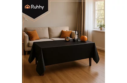 Fóliový ubrus čierny 137 × 274 cm