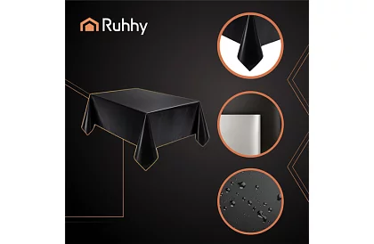 Fóliový ubrus čierny 137 × 274 cm