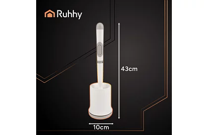 Silikónový kartáč na toaletu – WC štetka, biela