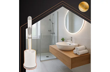 Silikónový kartáč na toaletu – WC štetka, biela