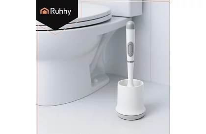 Silikónový kartáč na toaletu – WC štetka, biela