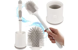 Silikónový kartáč na toaletu – WC štetka, biela