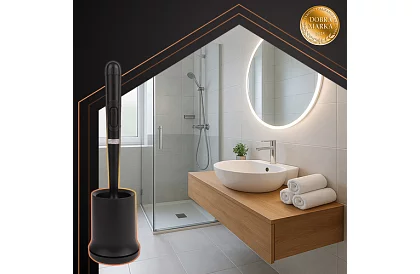 Silikónový kartáč na toaletu – WC štetka, čierny