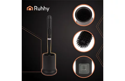 Silikónový kartáč na toaletu – WC štetka, čierny