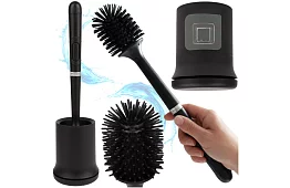 Silikónový kartáč na toaletu – WC štetka, čierny