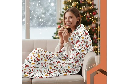 Dvojitá deka s vianočným motívom 150 x 200 cm