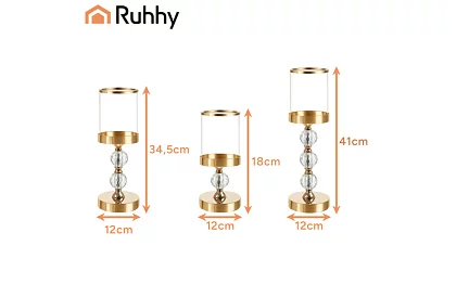 Sada 3 sviečok – Gold Glamour