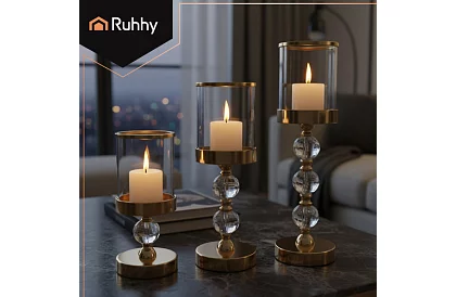 Sada 3 sviečok – Gold Glamour