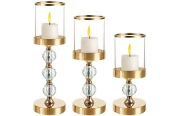 Sada 3 sviečok – Gold Glamour