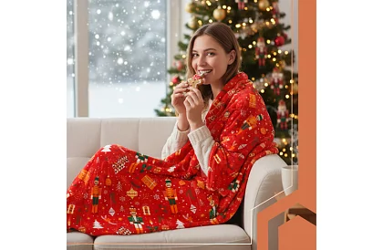 Flanelová deka s vianočným motívom 150 x 200 cm