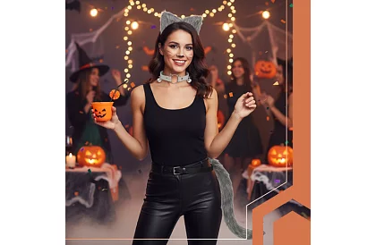 Kostým mačky 3 v 1 - šedý