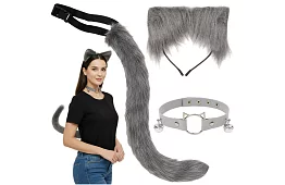 Kostým mačky 3 v 1 - šedý