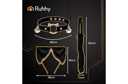 Kostým mačky 3 v 1 - čierny