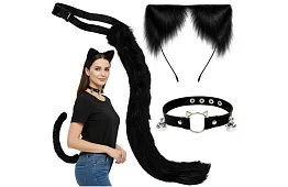 Kostým mačky 3 v 1 - čierny