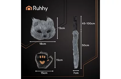Karnevalový kostým mačky 4 v 1 – šedá