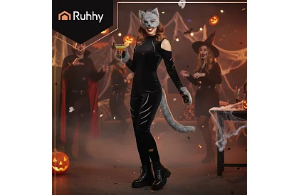 Karnevalový kostým mačky 4 v 1 – šedá