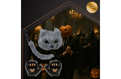 Karnevalový kostým mačky 4 v 1 – šedá