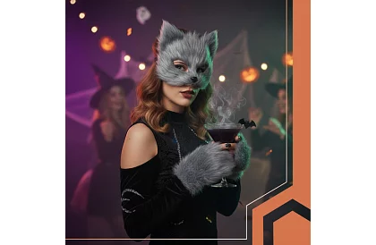 Karnevalový kostým mačky 4 v 1 – šedá