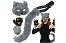 Karnevalový kostým mačky 4 v 1 – šedá