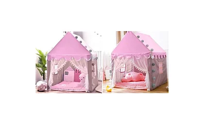 Detský stan s LED osvetlením – ružový