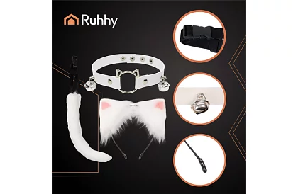 Kostým mačky 3 v 1 - biely