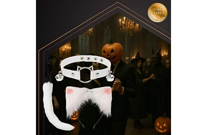 Kostým mačky 3 v 1 - biely